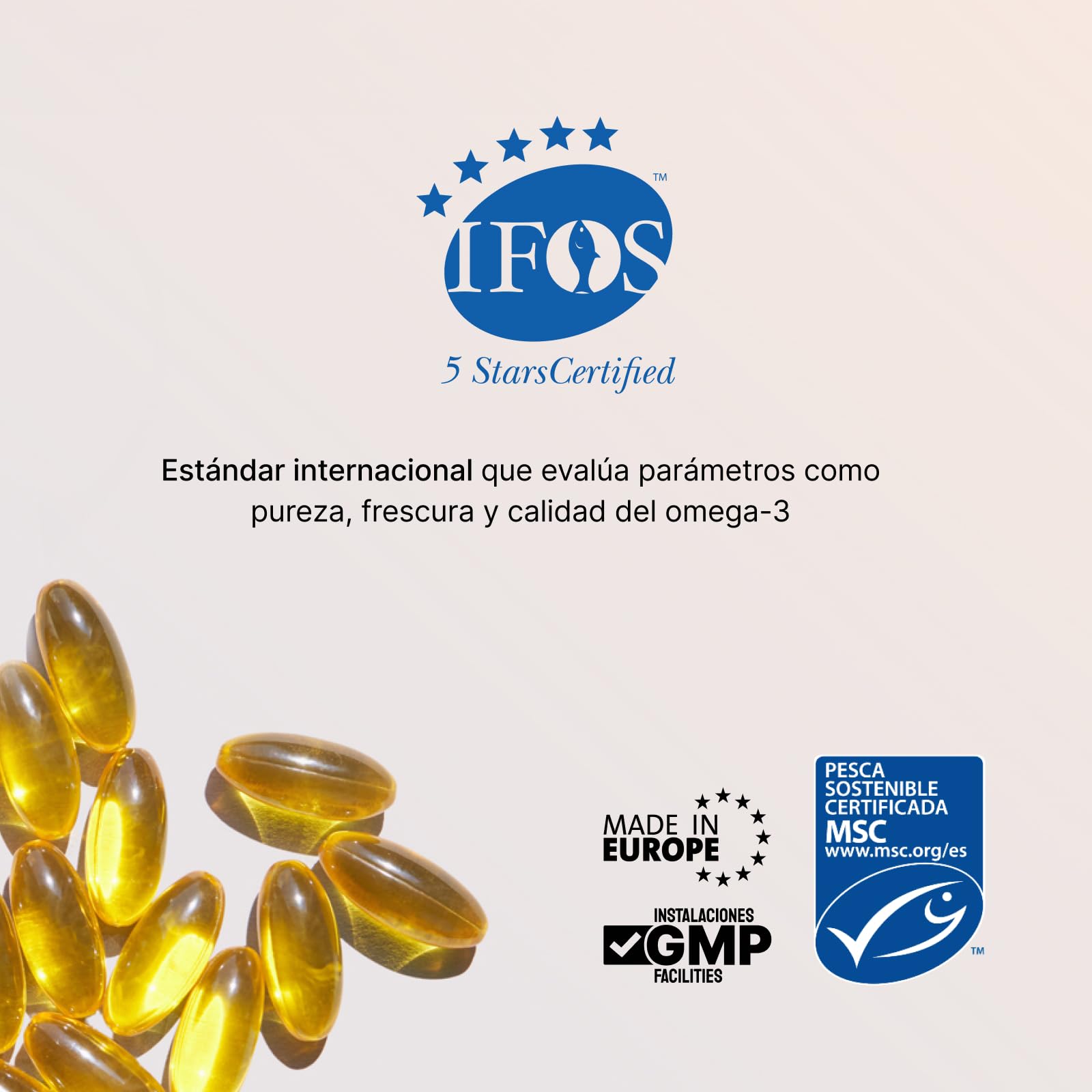 Essentials DHA 1000 TG PREMIUM, Aceite de Pescado TG Ultrapuro y Altamente Concentrado 1500mg, DHA 1050mg, IFOS 5 Estrellas, Perlas Blandas sin Olor ni Regusto a Pescado, 60 Unidades
