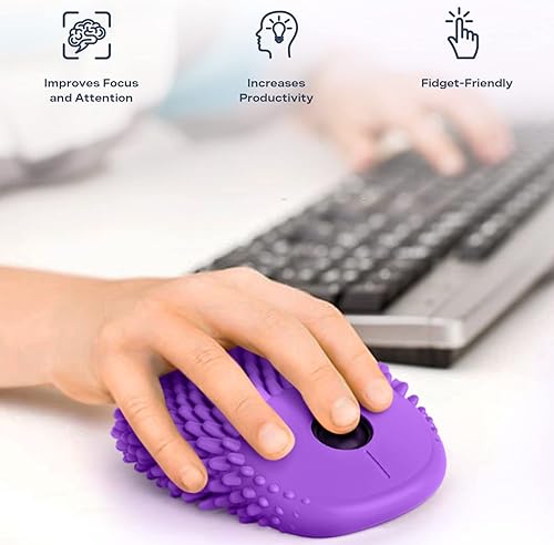 Miniatura 3 de HedgeHog Health Hoglet - Mouse inalámbrico para computadora, herramienta para ansiedad bonita, funcional y táctil. Combina alivio del estrés con