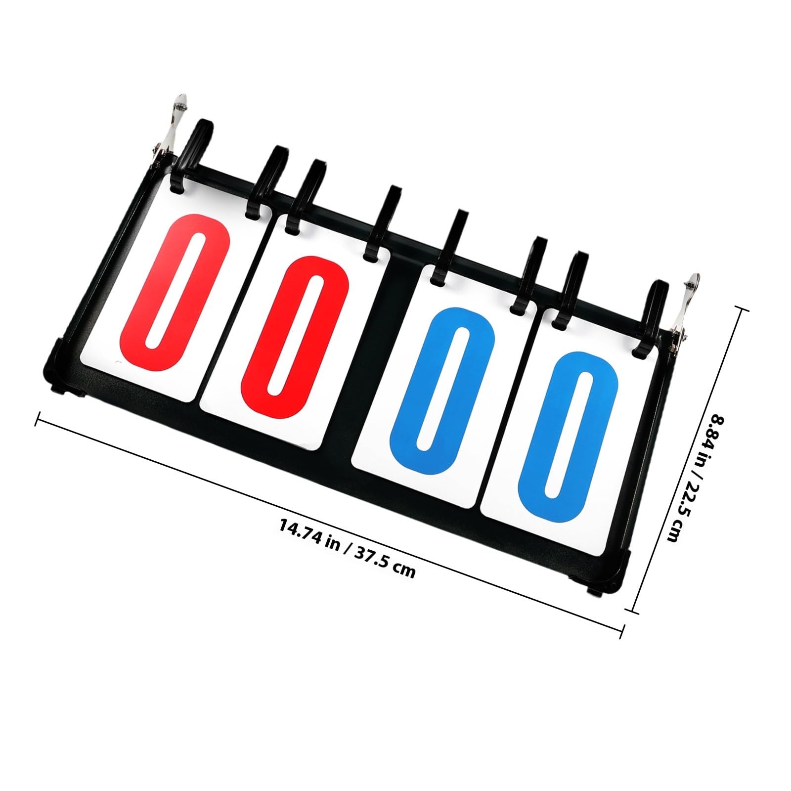 Mehrzweck Basketball Fußball Flip Scoreboard aus Verstärktem Stahlblech mit 4 stelliger Anzeige Tragbare Effiziente und Praktische PVC Anzeigetafel für Basketballspiele