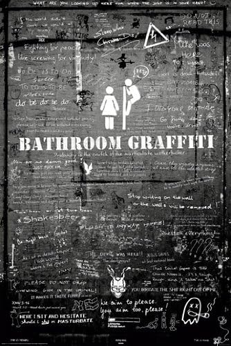 Amazon.com: 24x36 Poster Print Bathroom Graffiti Club Girls Boys Funny ...