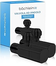 Bächlein Valvola angolare universale con chiusura rapida in nero opaco [set da 2] – 1/2 pollici, si apre e si chiude con solo 1/4 di rotazione [Quarter Turn]…