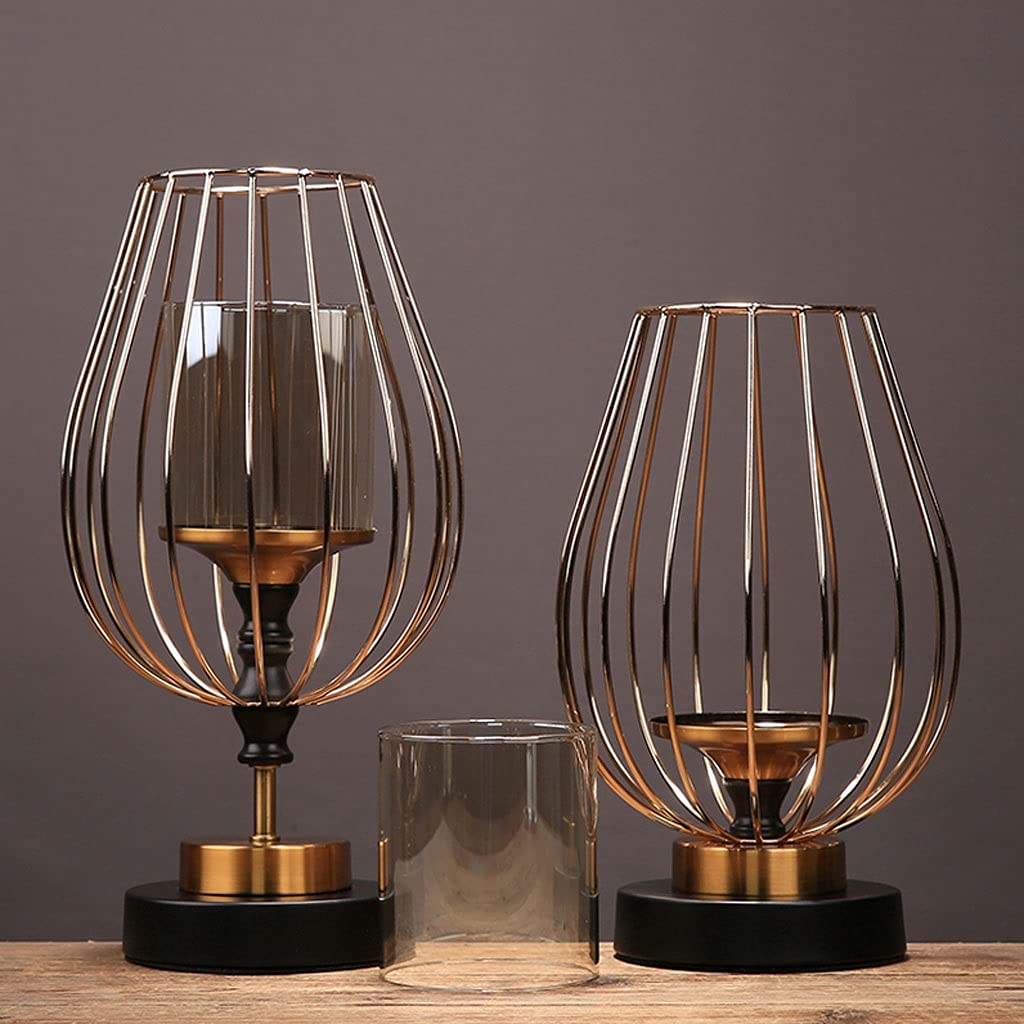 świecznik świecznik Świecznik Uchwyt Retro Candelabra Metal Candlestick, Stojak na świegiel Na Walentynki, Boże Narodzenie Wedding Party Decor ozdobny świecznik (Color : Large)