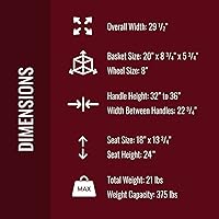 Vista 10 de DMI Andador ligero con asiento y respaldo acolchado, FSA HSA, altura ajustable de 32 a 36 pulgadas con frenos de mano con cierre de bucle, soporta