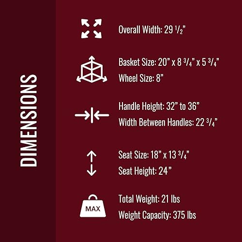 Miniatura 10 de DMI Andador ligero con asiento y respaldo acolchado, FSA HSA, altura ajustable de 32 a 36 pulgadas con frenos de mano con cierre de bucle, soporta