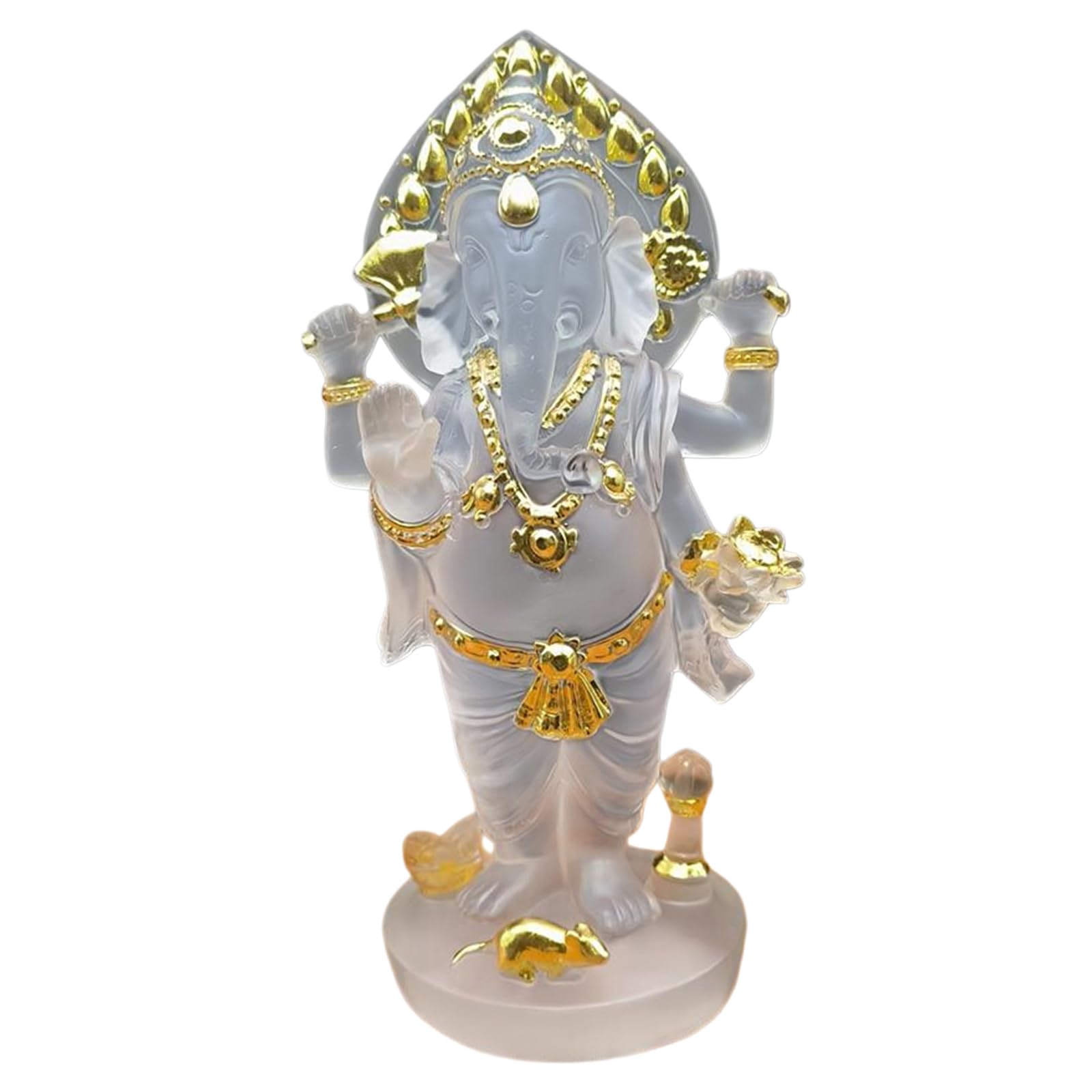 YXCQHZM Elephant God Statue Resin Sculpture Indian Ganesh Buddha Figurine Home Decor Hindu God Collectible Meditation Figurine (A)