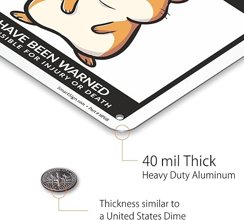 Miniatura 77 de SmartSign Divertido letrero de advertencia con texto en inglés «Beware Of Guinea Pigs – 10 x 7 pulgadas, aluminio laminado libre de óxido de 40 mil