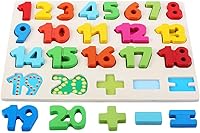 Vista 5 de QZMTOY Rompecabezas de madera para niños pequeños, rompecabezas de madera con números, letras y formas para niños pequeños, rompecabezas