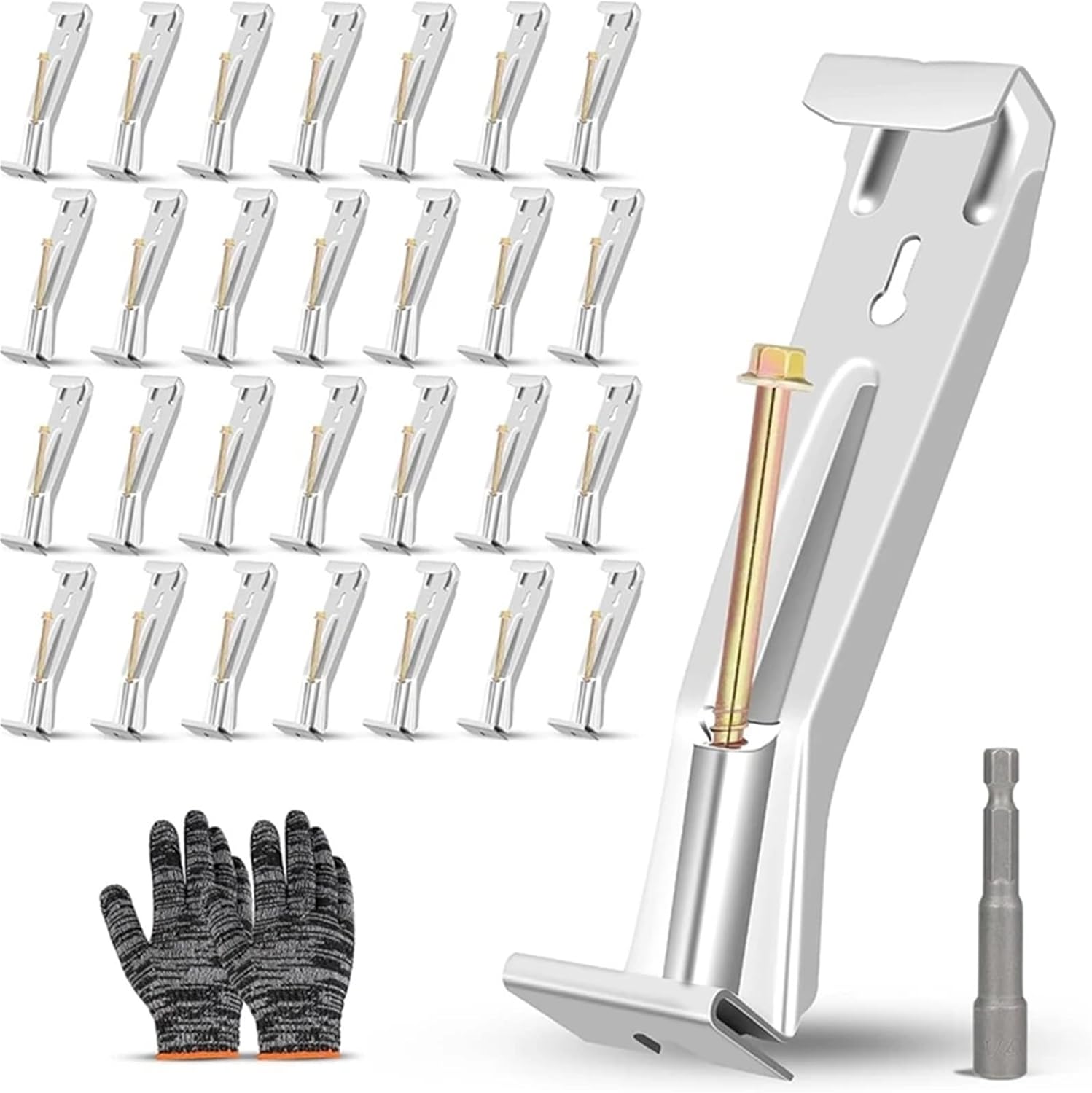 Downspout Hinge 28Pack Concealed Brackets Sturdy Rain with Screws and Clamps for Vinyl Gutters