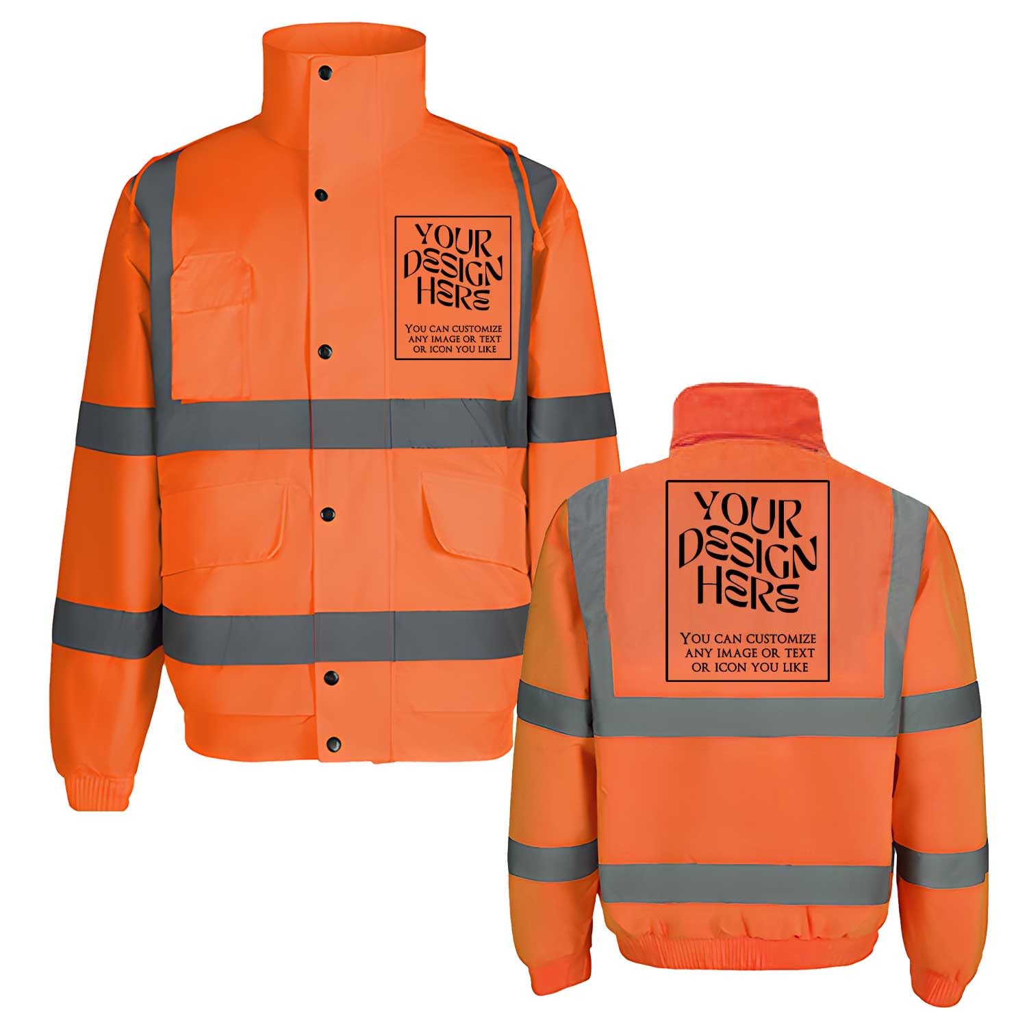 Niestandardowe logo Hi Vis Viz kurtka bomberka o wysokiej widoczności odzież robocza bezpieczeństwo bezpieczeństwo z kapturem wyściełane wodoodporne płaszcze odzież robocza top