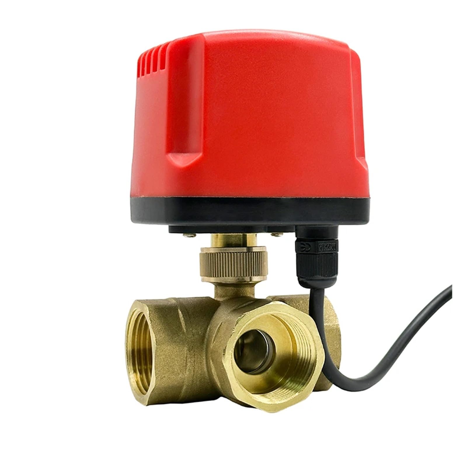 Valvola a sfera motorizzata impermeabile a tre vie da 1/2" 3/4" 1" 2" Valvola a sfera elettrica in ottone a tre fili e due controlli(1-1/4",L TYPE_24VDC_CR02)