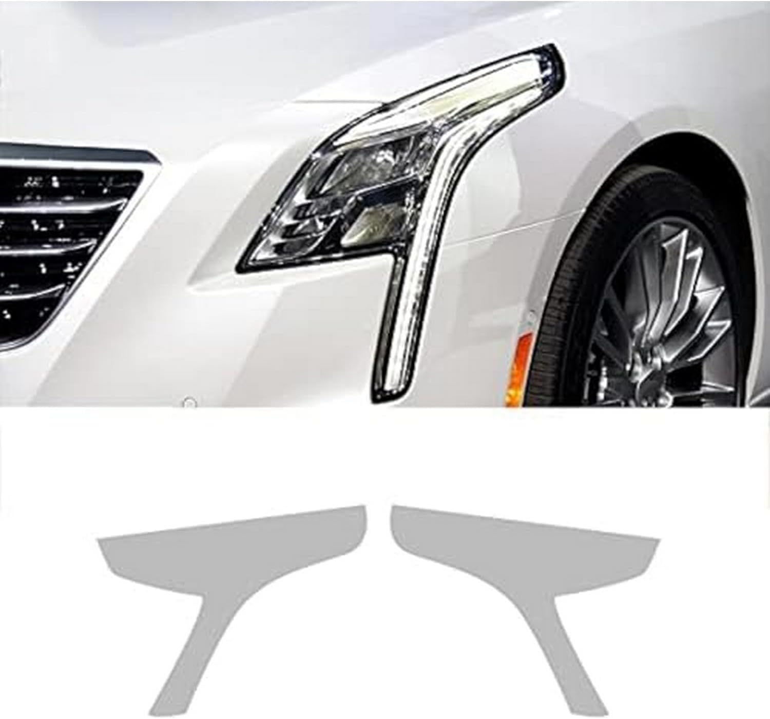 SamLng Car Front Light Film for Cadillac CT6 2016 2017 2018 Car Headlight Protective Film Front Light Transparent Blackened TPU Sticker Car Headlight Protective Film