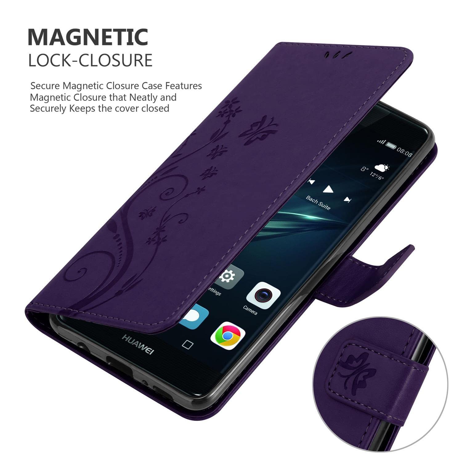 Custodia Libro Cadorabo Per Huawei P30: Cover Con Fiori, Portafoglio E Funzione Stand! - 2