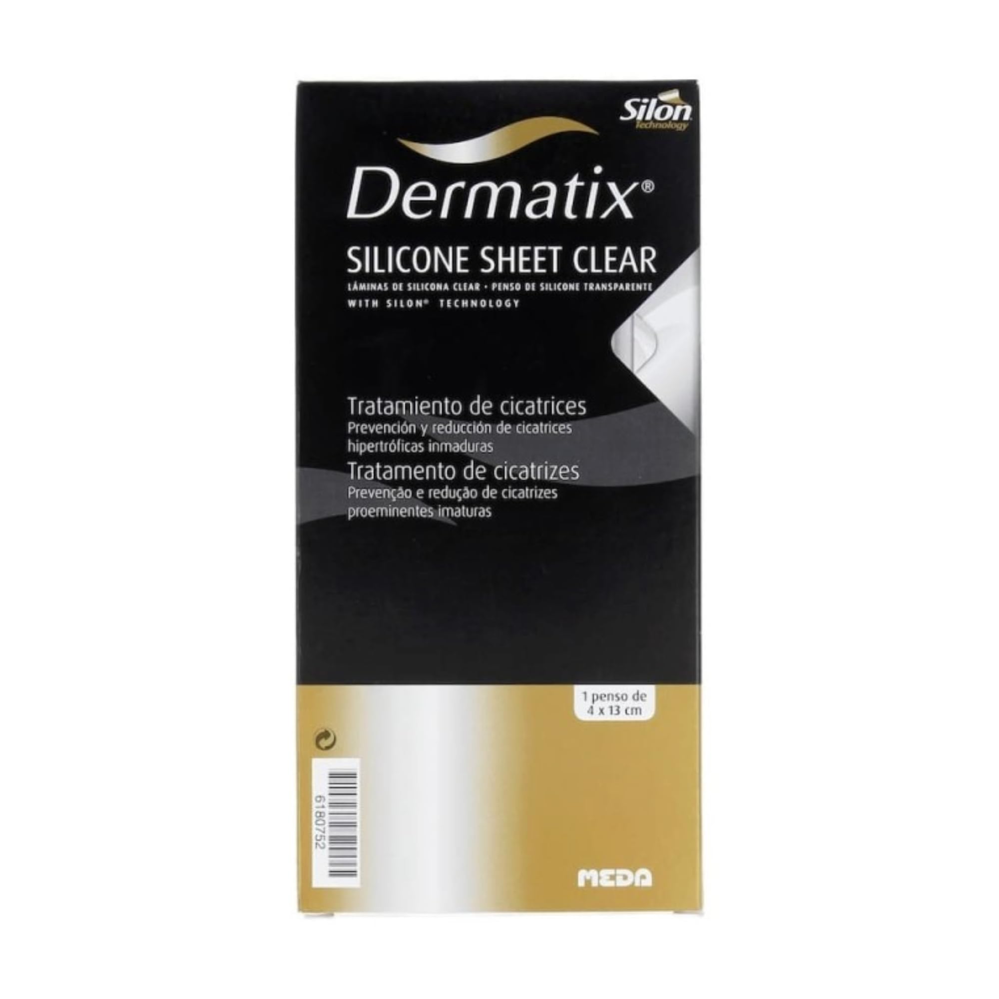 Dermatix Clear Silicona para Cicatrices – Lámina Transparente para Cicatrices – Tratamiento Avanzado de Cicatrices de Cirugía, Quemaduras y Heridas – Invisible y Efectivo – 1 Unidad 4x13cm
