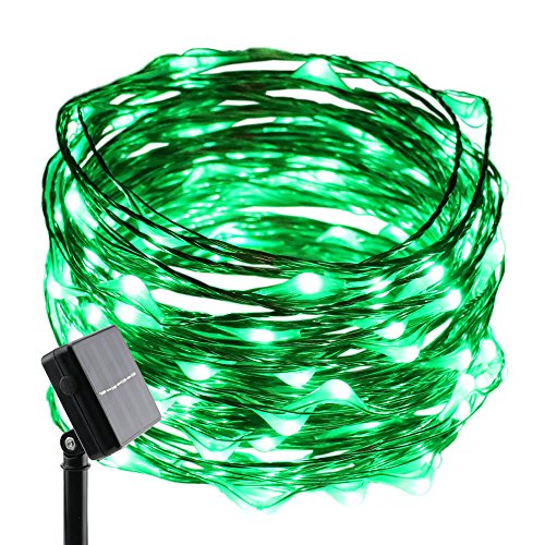 ErChen Solar Powered Copper Wire Led String Lights, 33FT 100 LEDs Waterproof 8 Modes Decorative Fair - //coolthings.us