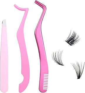 Lash Applicator Tool 3Pcs Lash Cluster Applicator Tool Lash Tweezers for Eyelash Clusters False Eyelash Tool Applicator Eyelash Tweezers for Extensions Cluster Lash Tweezers Set
