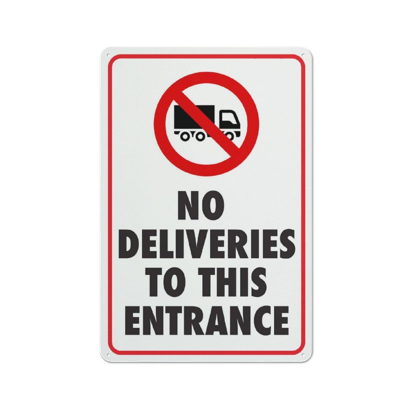 No Deliveries To This Entrance Sign, 8x12 Inch Tin Wall Decor for Garden & Yard