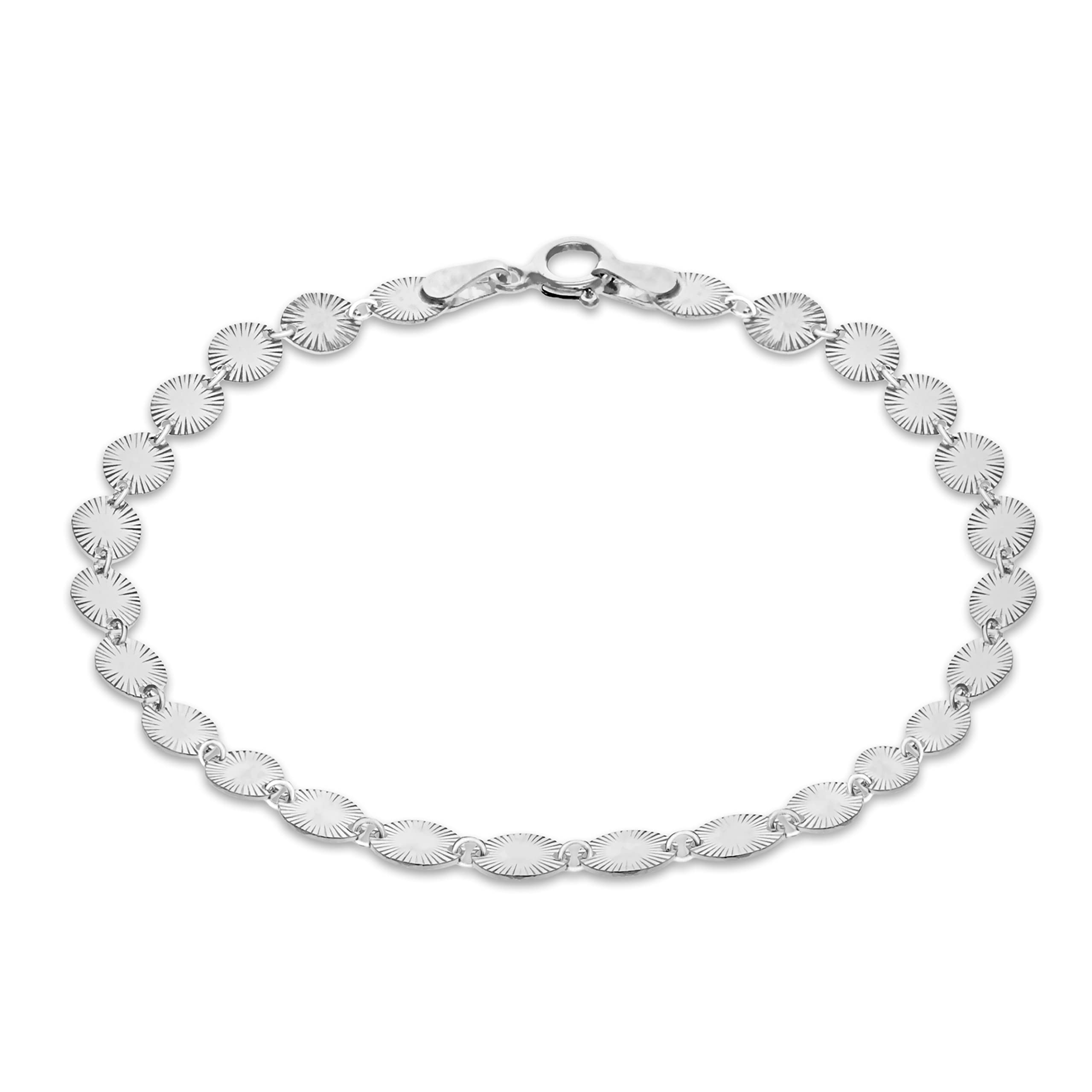 Tuscany Silver Bracciale da donna in argento sterling con disco ovale decorato