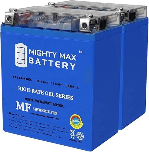 YB12A-AGEL - Batería de repuesto de gel de 12V 12AH compatible con Yuasa YUAM2221B 12N12A-4A-1-2 unidades