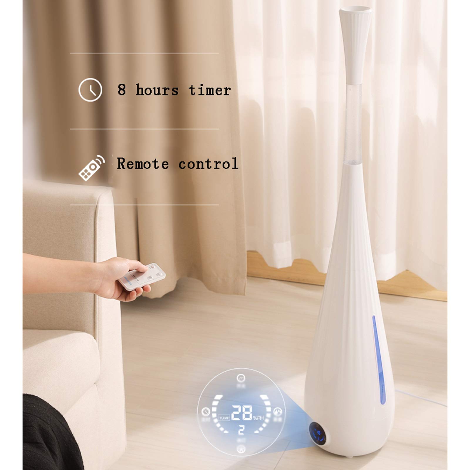 Humidificadores Humidificador De Pie De Gran Capacidad De 55 L Hogar Dormitorio Silencioso Humidificador De Niebla Grande Mujeres Embarazadas Y Bebés Difusor，