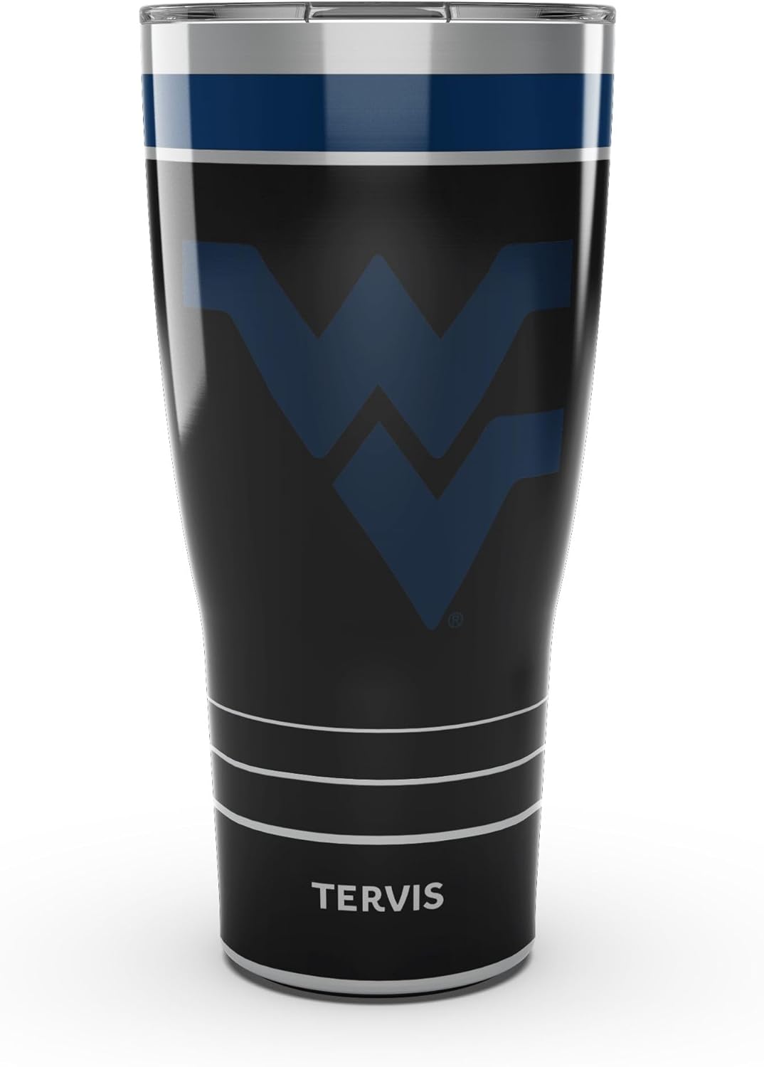 Tervis Traveler West Virginia Mountaineers - Night Game Triple Insulated Tumbler Travel Cup Keeps Drinks Cold & Hot, 30oz, Stainless Steel
