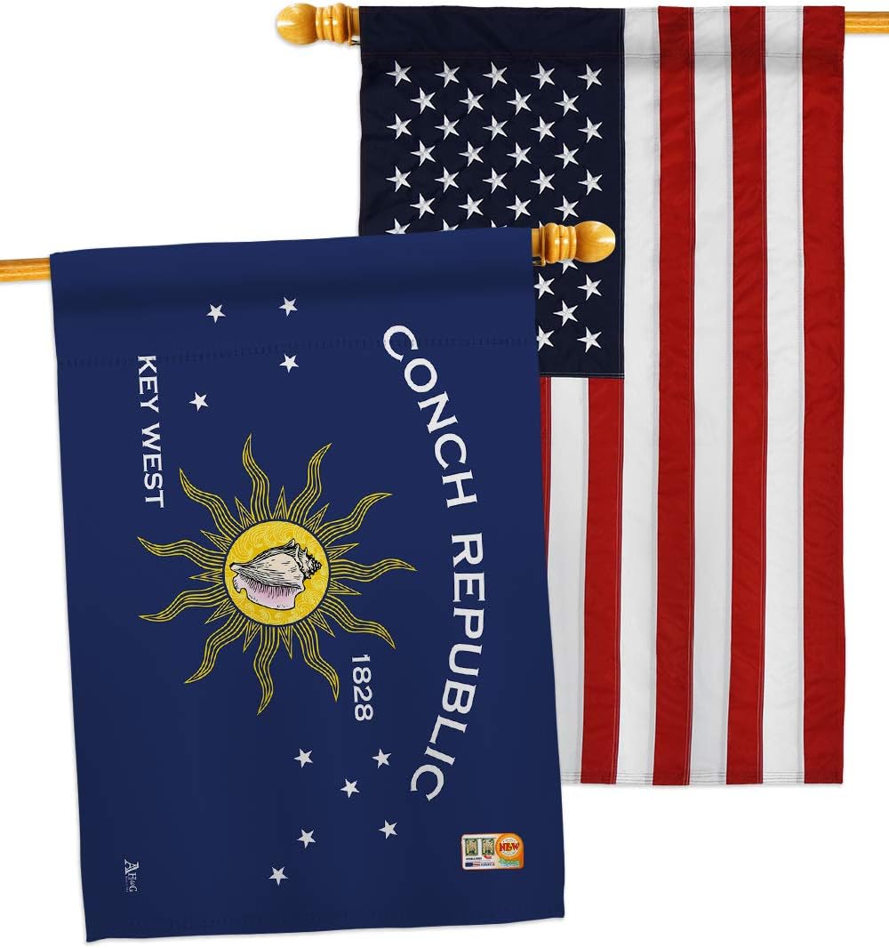 Conch Republic House Flags Pack Regional Nationality Nation International World Country Particular Area USA Embroidery Small Decorative Gift Yard Banner Made In 28 X 40
