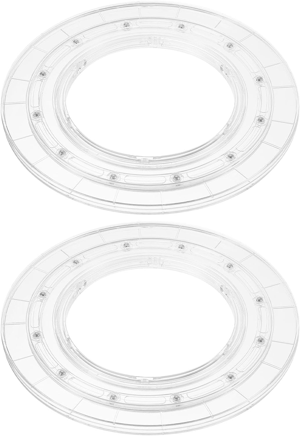 uxcell 2Pcs Acrylic Lazy Susan Turntable, 10 Inch Clear Turntable Organizer Ball Bearing 360 Degree Ring Rotating Tray for Spice Rack Table Cake Kitchen Pantry Decorating Bathrooms