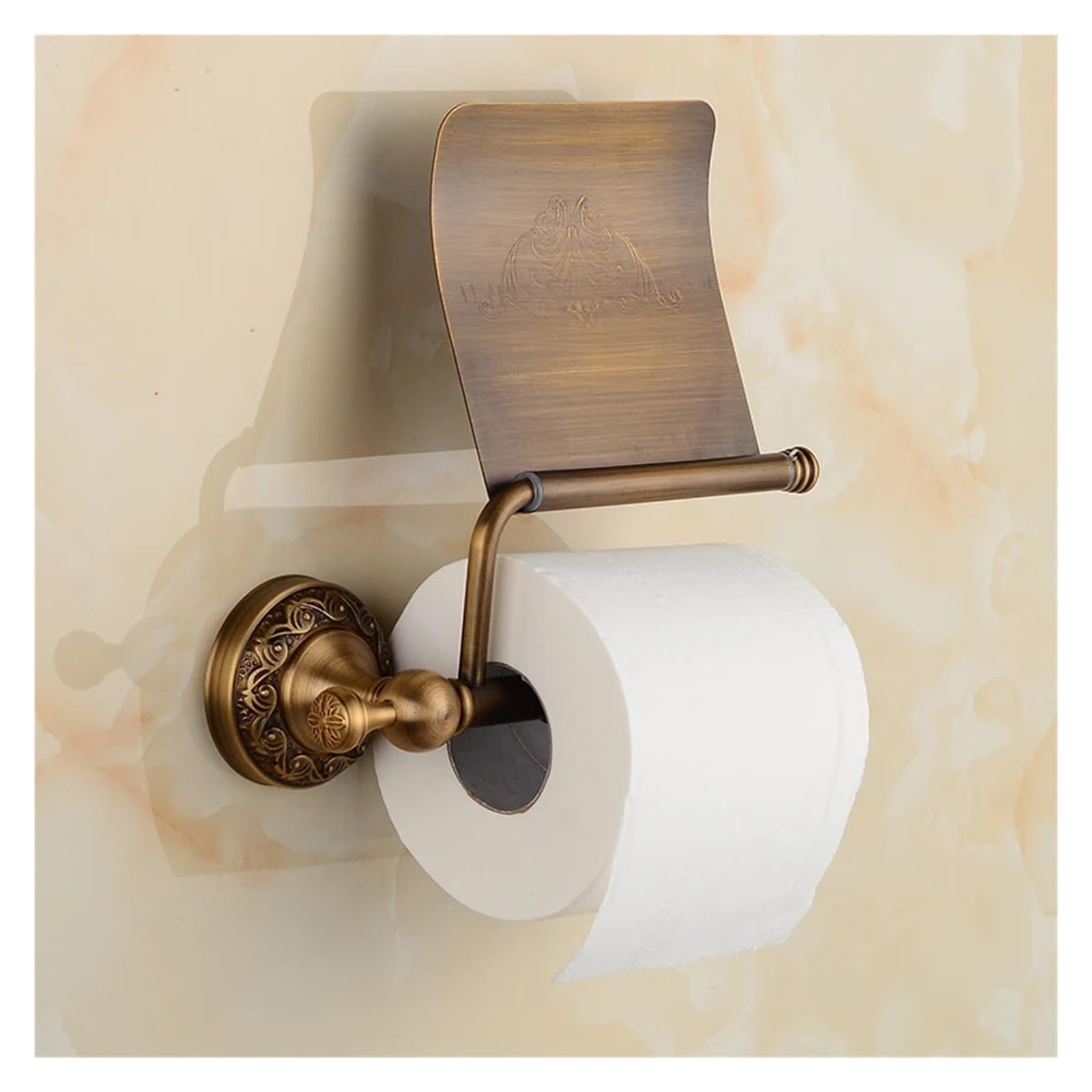 Porte-Rouleau de Papier Toilette Mural en Laiton a Porte-Papier Toilette en Laiton Antique brossé(1)
