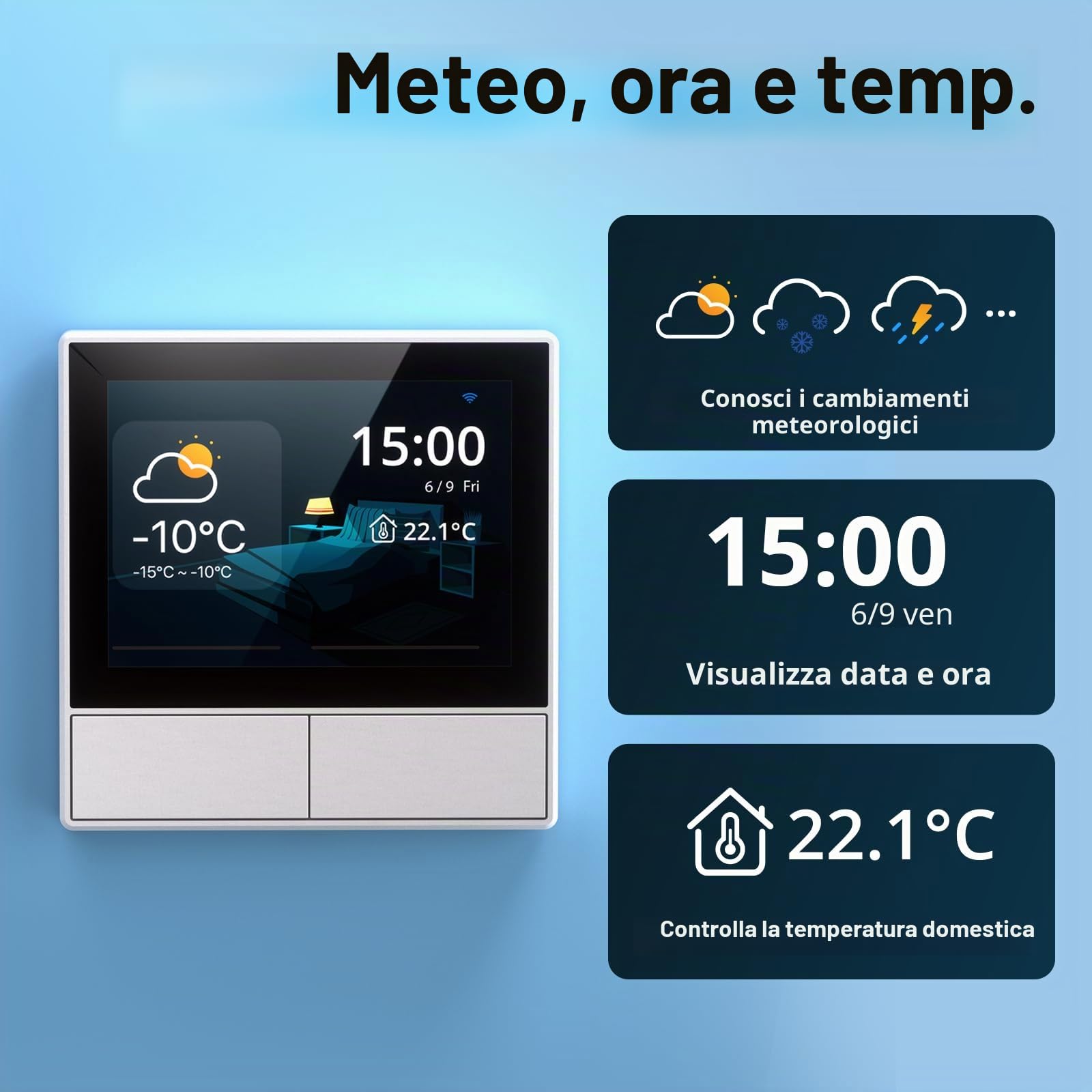 SONOFF NSPanel-EUW WI-FI interruttore a muro Smart Scene, Smart Light, Temperatura e Umidità All-in-one touchscreen controllo bidirezionale, compatibile con Google Home, Alexa per 503 BOX(White))
