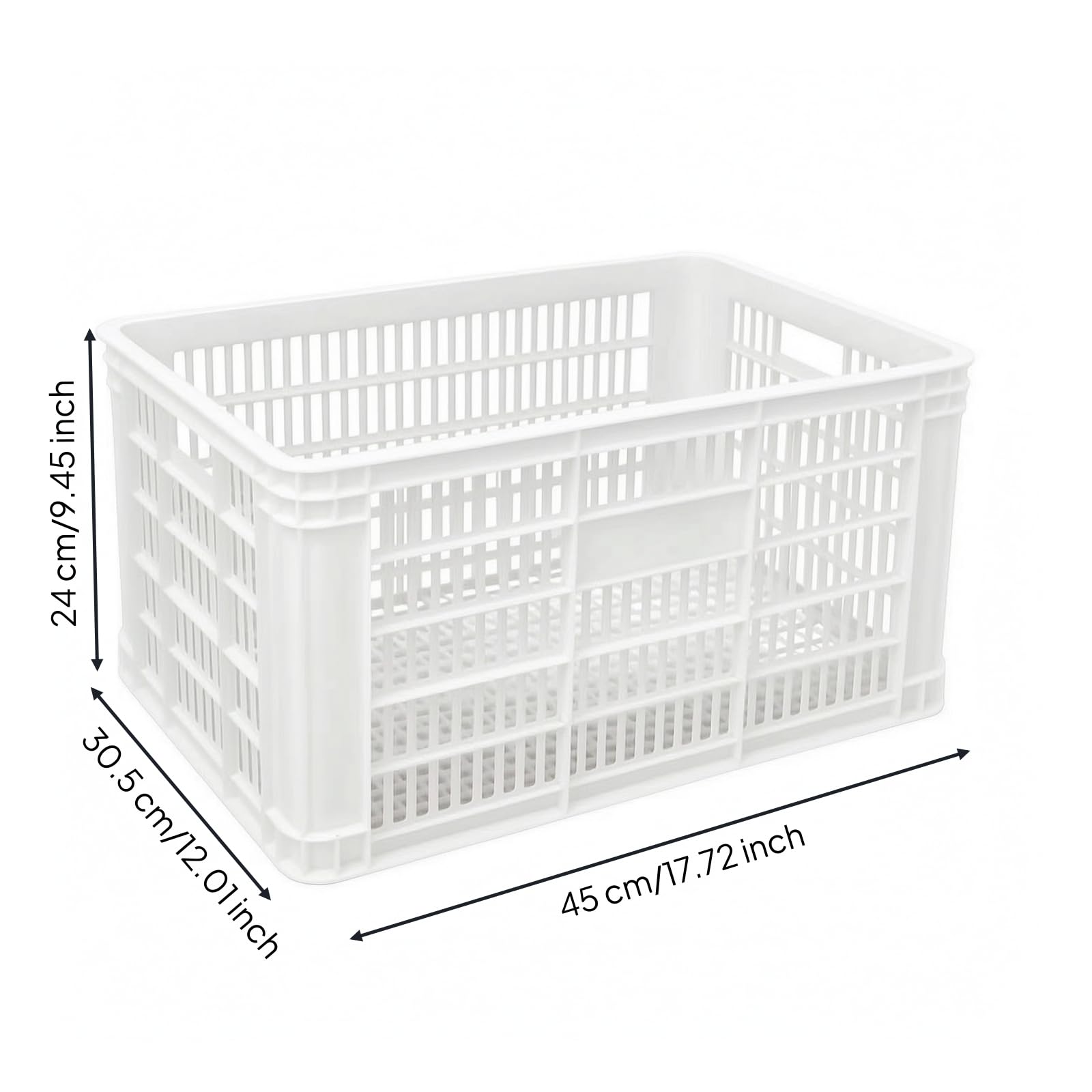 rockible Contenedor Apilable Rectangular, Organizador, para Cocina, Cámaras Frigoríficas , 450x305x240mm