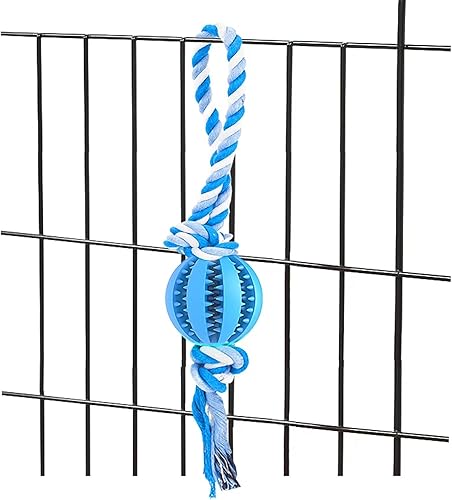 Miniatura 2 de Juguetes interactivos para masticar perros, ayudas de entrenamiento para cachorros, dispensador de golosinas de rompecabezas con cuerda, bola de