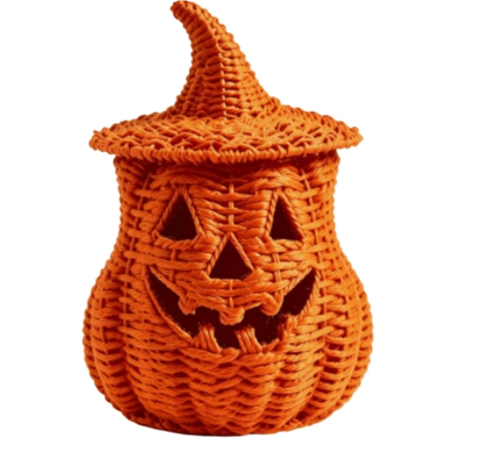 Wicker Pumpkin Lantern 1pcs Spooky Handmade Wicker Pumpkin Lantern