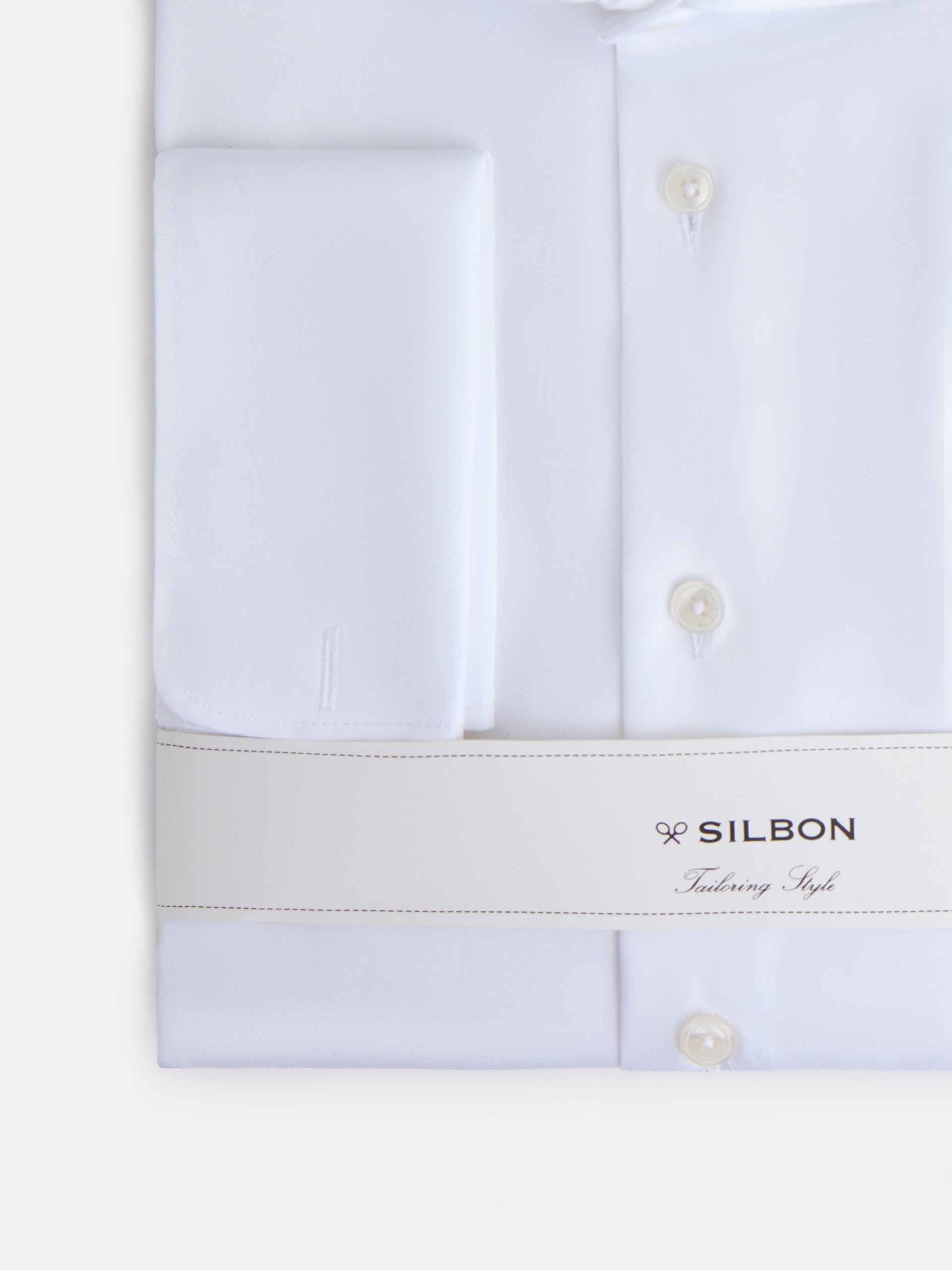SILBON Camisa Vestir Easy Iron Puño Doble Manga Larga para Hombre