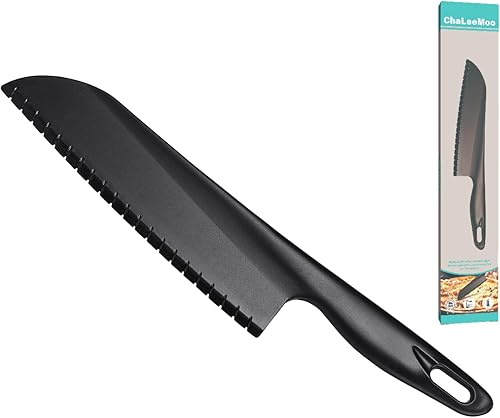 ChaLeeMoo Cuchillo de nailon de 11 pulgadas para sartenes antiadherentes, cuchillo de cocina grande de plástico para cortar pan, pasteles, lasaña de