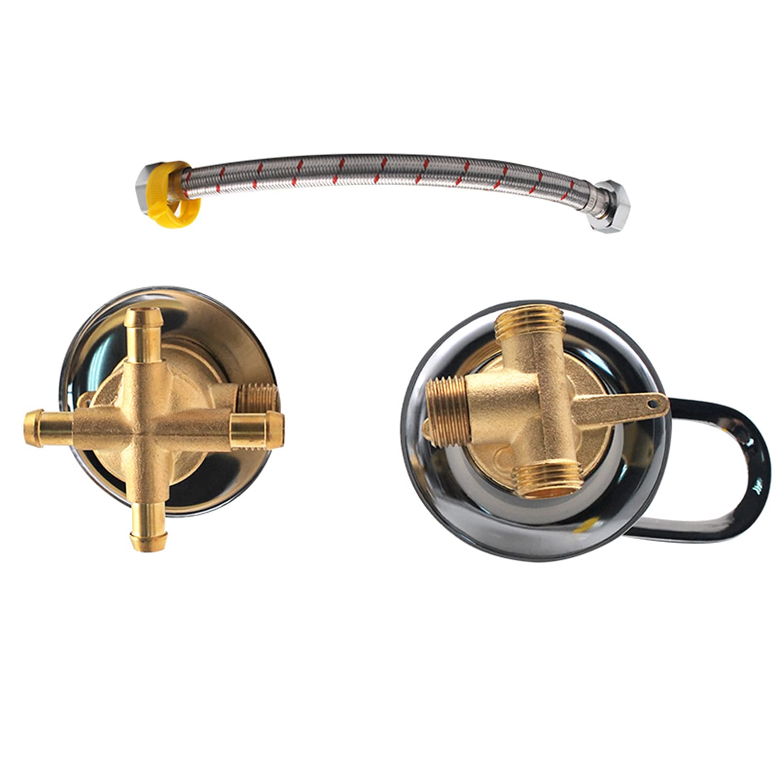Miscelatore Doccia in Ottone a 2/3/4/5 Vie, 30 cm, valvola deviatrice Acqua G1/2", Cartuccia Ceic, Include Tubo Doccia, Perfetto per Installazione in Cabina Doccia.