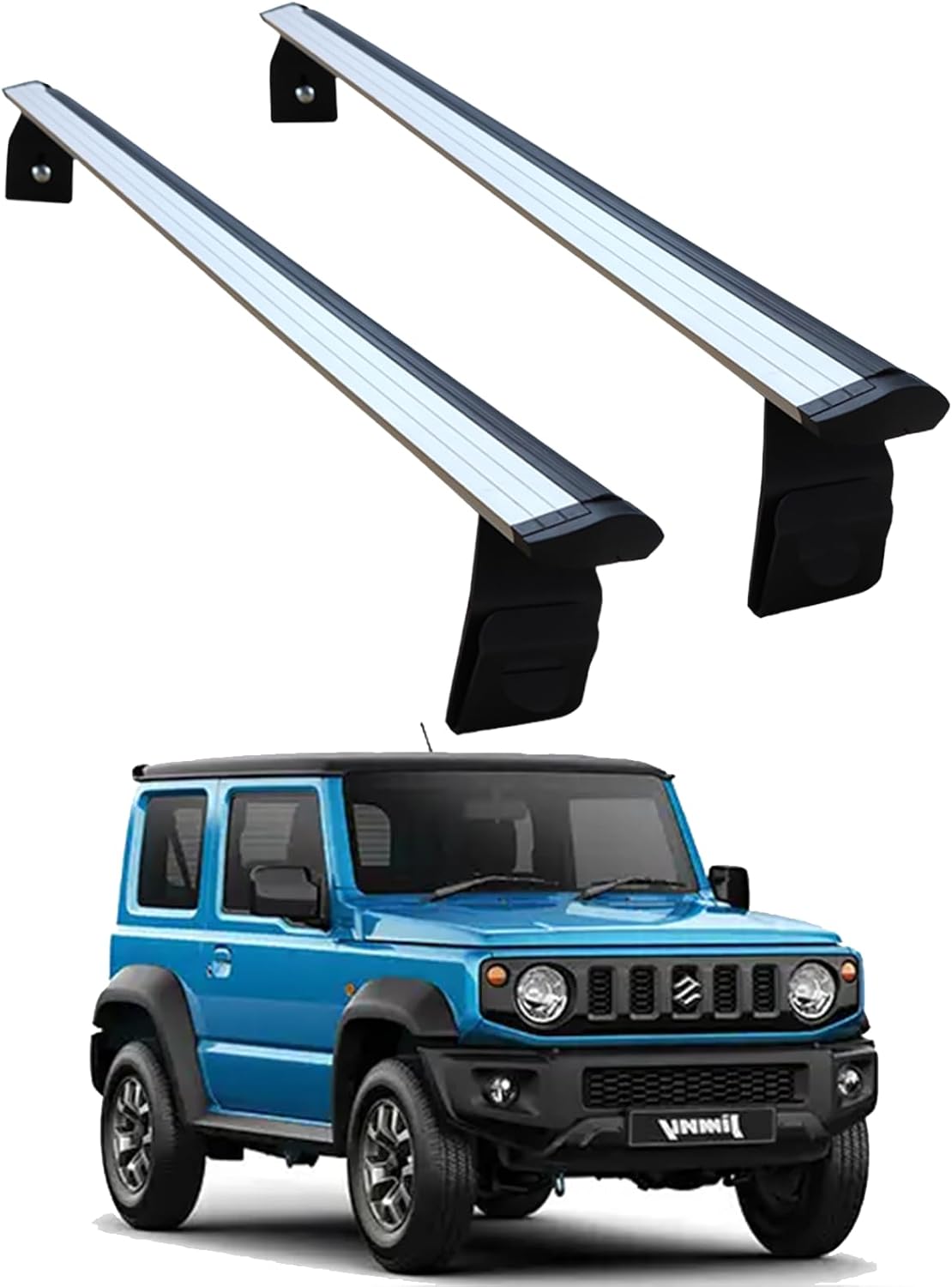 Roof Racks Cross Bars Compatible with Suzuki Jimny 2020, Aluminum Cargo Carrier Crossbars for Rain gutters Silver