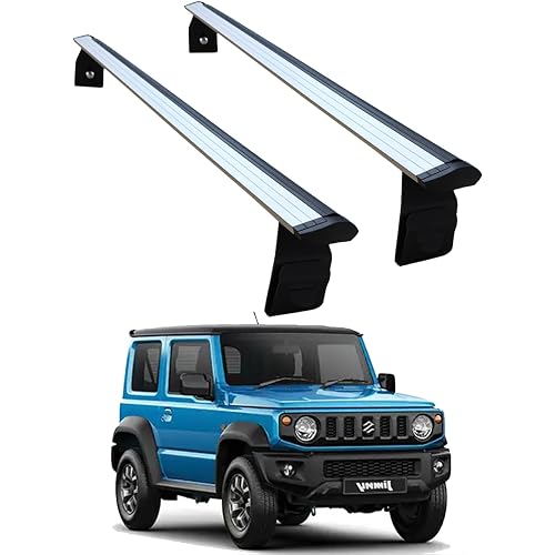 Roof Racks Cross Bars Compatible with Suzuki Jimny 2020, Aluminum Cargo Carrier Crossbars for Rain gutters Silver