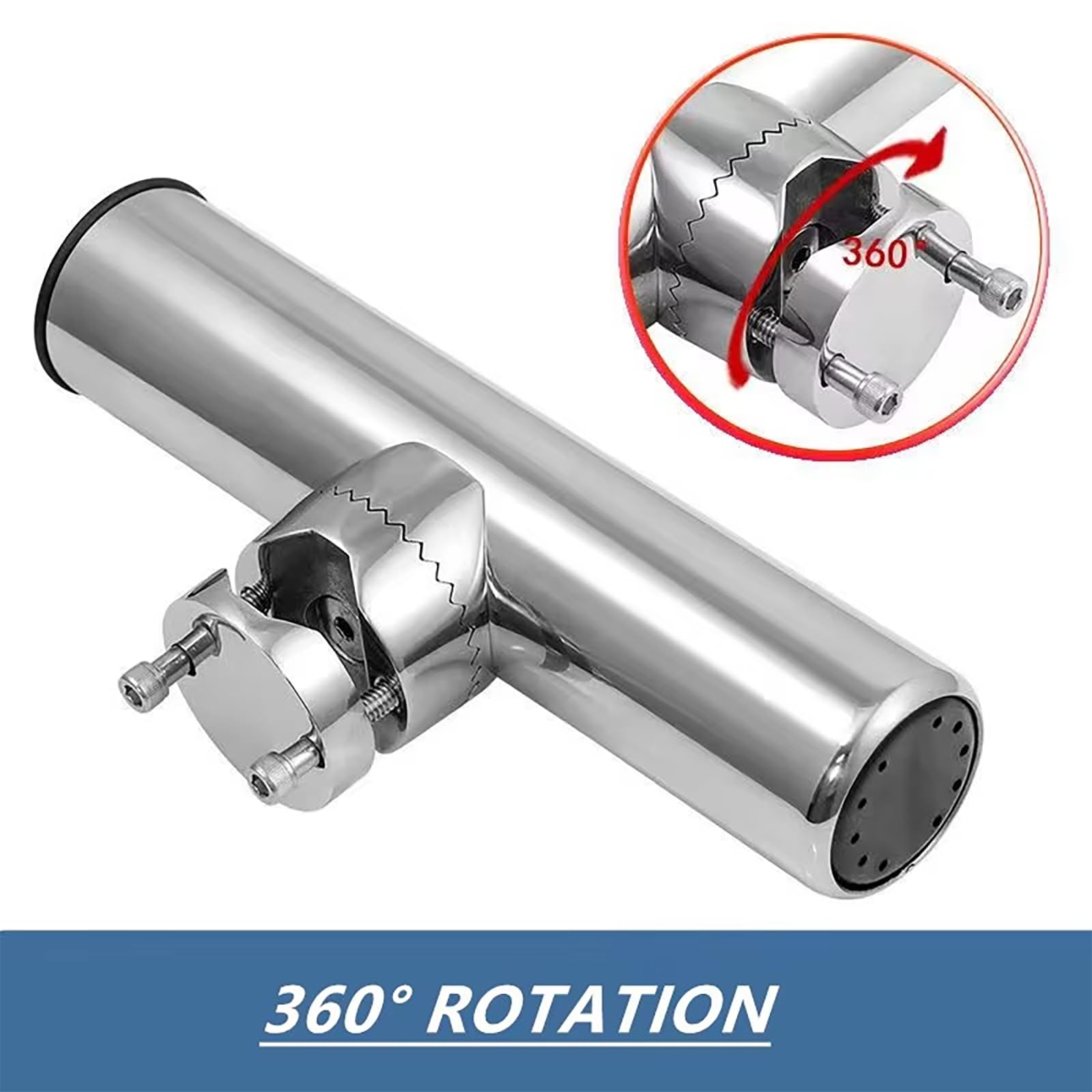 NEWFUN cañeros barco, soporte cañas de pescar, Portacañas marinos de acero inoxidable, clips portacañas marinos para uso en alta mar,cañeros de pesca, guías de 19 mm - 25 mm
