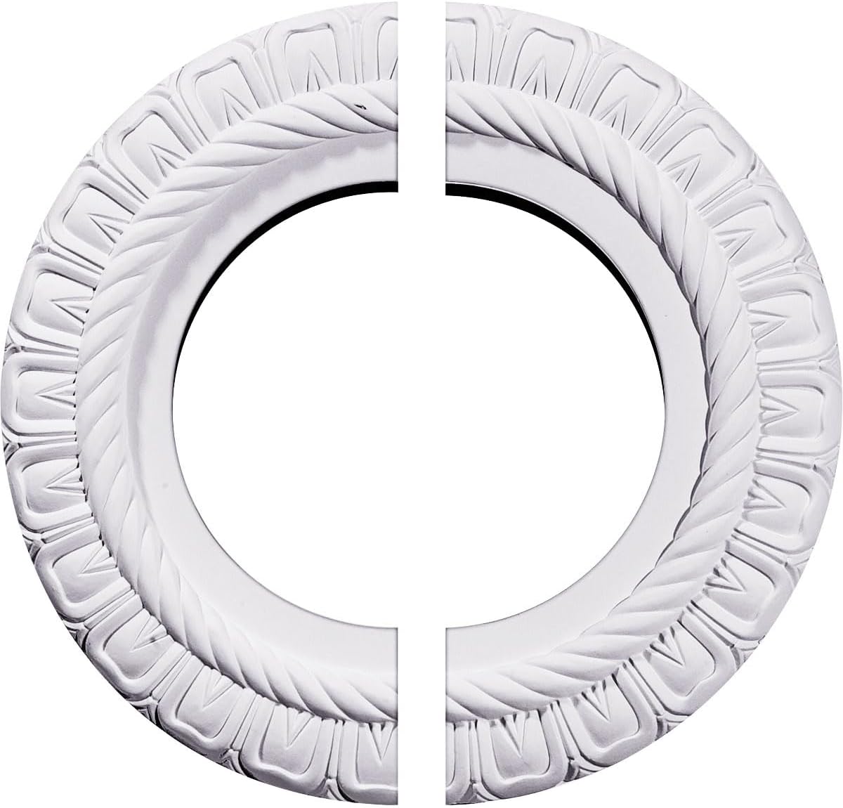 Ekena Millwork 10 5/8"OD x 5 3/4"ID x 1/2"P Claremont Ceiling Medallion, Two Piece (Fits Canopies up to 7")