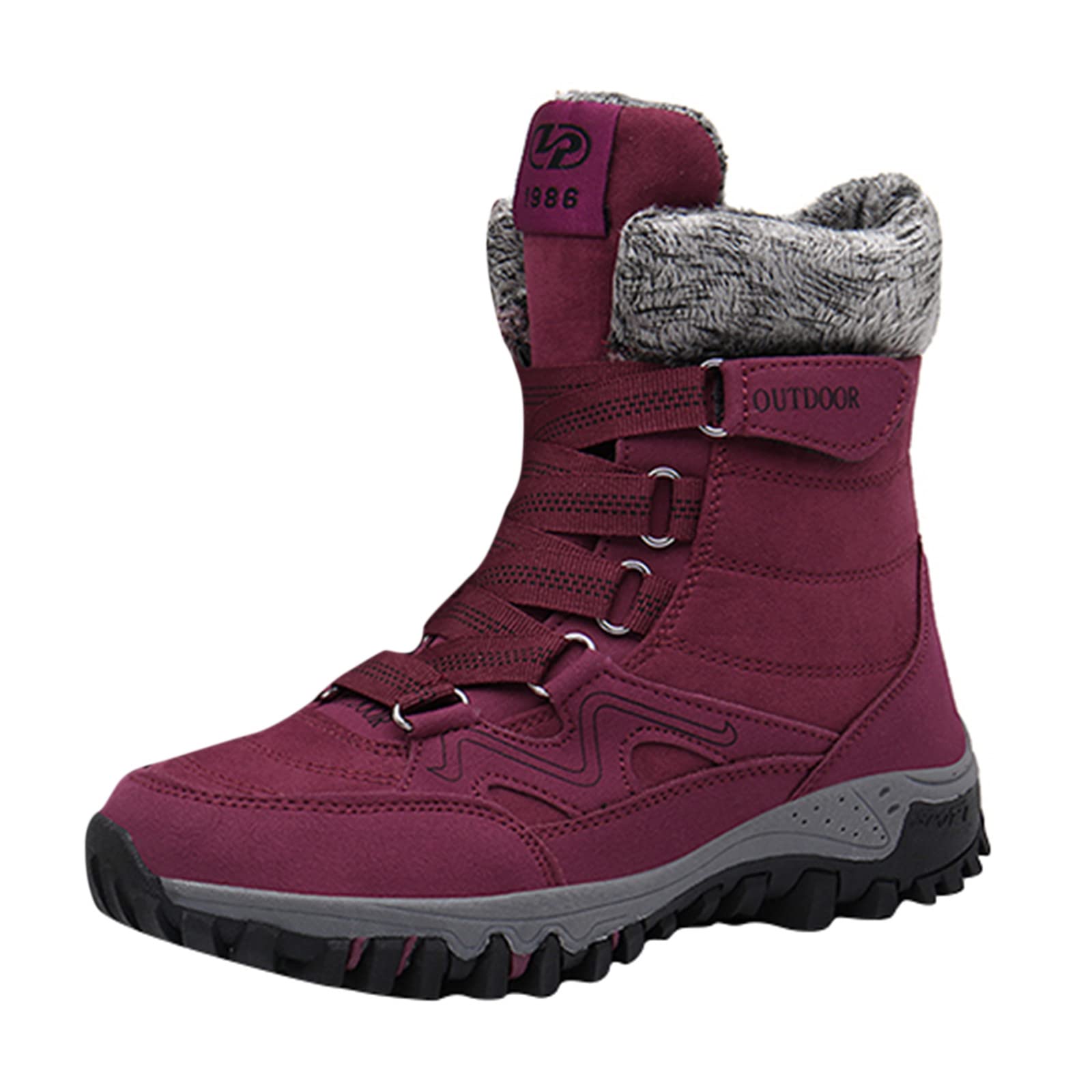 Snow Boots Womens Waterproof Low Heel Short Boots Non Slip Football Boots Round Toe Waterproof Walking Boots Waterproof Rubber Folded Stitched Sole Boots Extra Comfortable Snow Booties