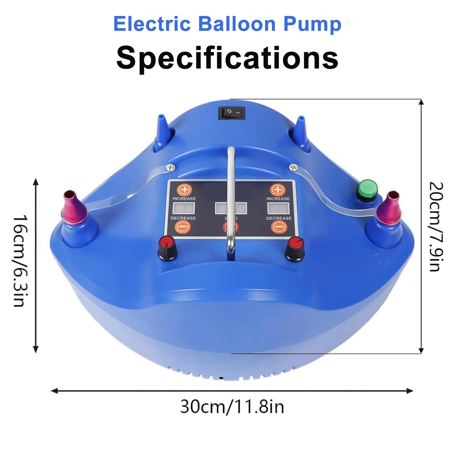 Pompa Elettrica di Precisione da 1200 W per Palloncini, Gonfiatore per Palloncini, con Timer Digitale, Regolazione del Tempo di Gonfiaggio A Doppio Foro E Dosaggio Quantitativo