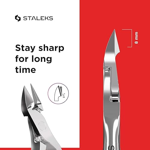 Miniatura 6 de Staleks CLASSIC 10 Pinzas para cutículas, cuchillas de 0.433 in, acero inoxidable, agarre cómodo, para manicura y pedicura en casa