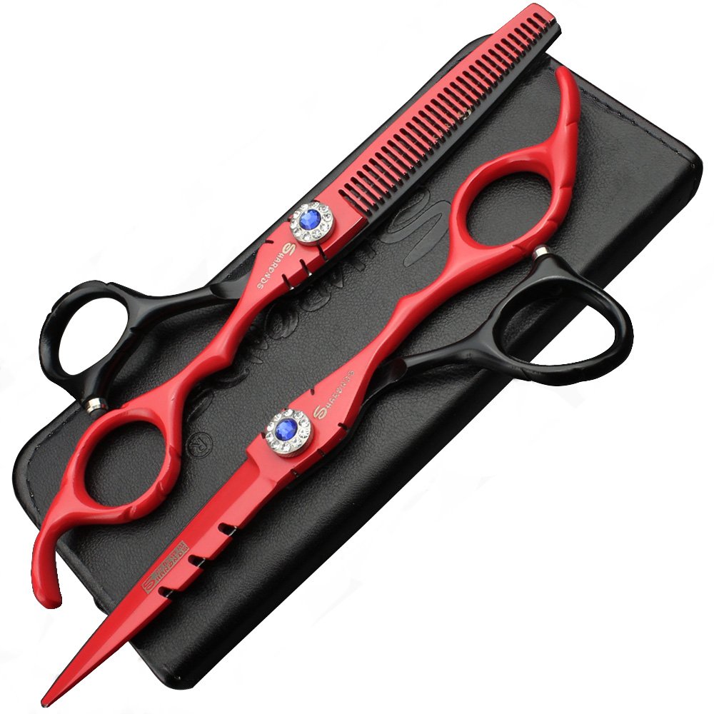 Tijeras profesionales de peluquería de 15,24 cm de 440C de corte y adelgazamiento de pelo (juego de tijeras)