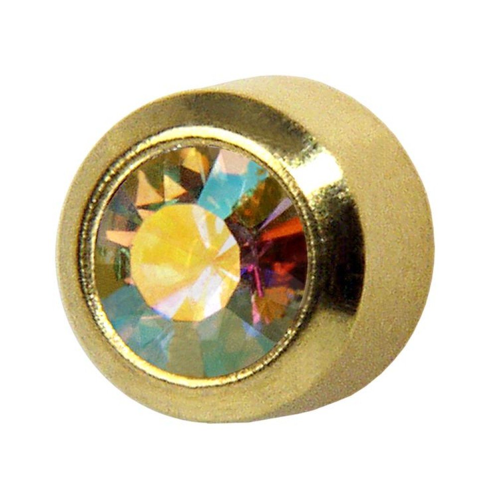 STUDEXAB Crystal Regular 4mm Gold Plated Bezel Setting Ear Piercing Stud Earrings