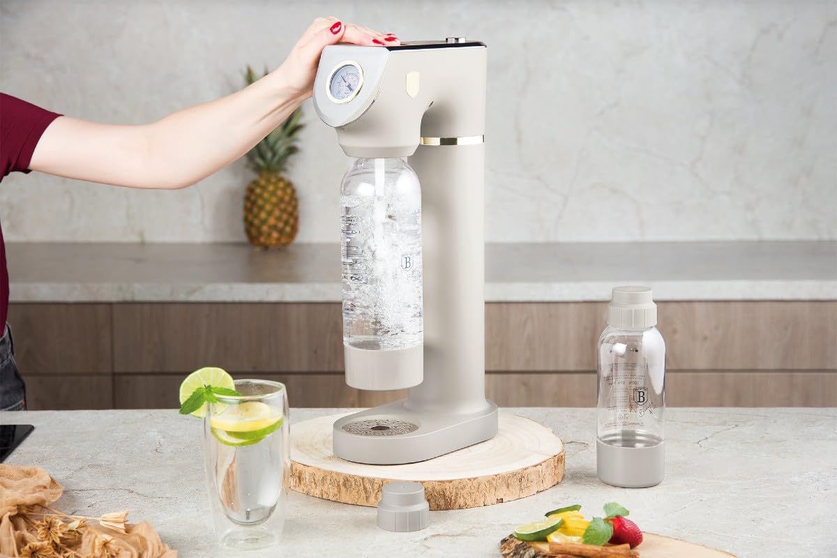 Berlinger Haus Sodabar Machine à gazéifier avec baromètre (avec 2 bouteilles de 1 l et 0,5 l)