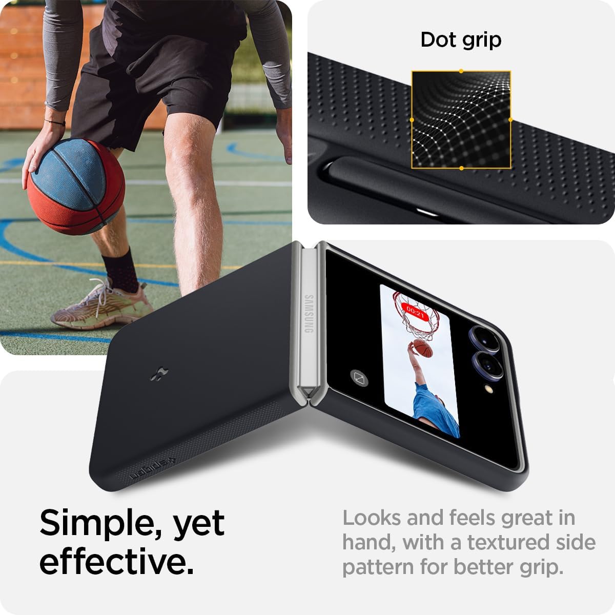 Spigen for Galaxy Z Flip 7 Case, Nano Pop MagFit [Fast Wireless Charging/Magnet for Galaxy] - Black Sesame - Image 6