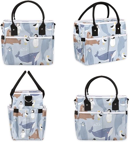 Miniatura 5 de Bolsa de almuerzo para mujeres y niñas, bolsas térmicas aisladas, lonchera reutilizable para hombres, lonchera para el trabajo escolar, picnic y