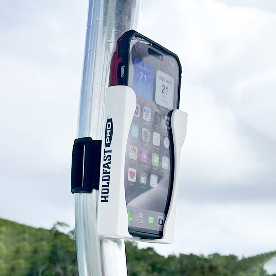Hold Fast Pro Soporte para teléfono de barco, soporte para teléfono celular marino para barco | Soporte ajustable y seguro para smartphone marino, accesorio duradero hecho para condiciones al aire libre