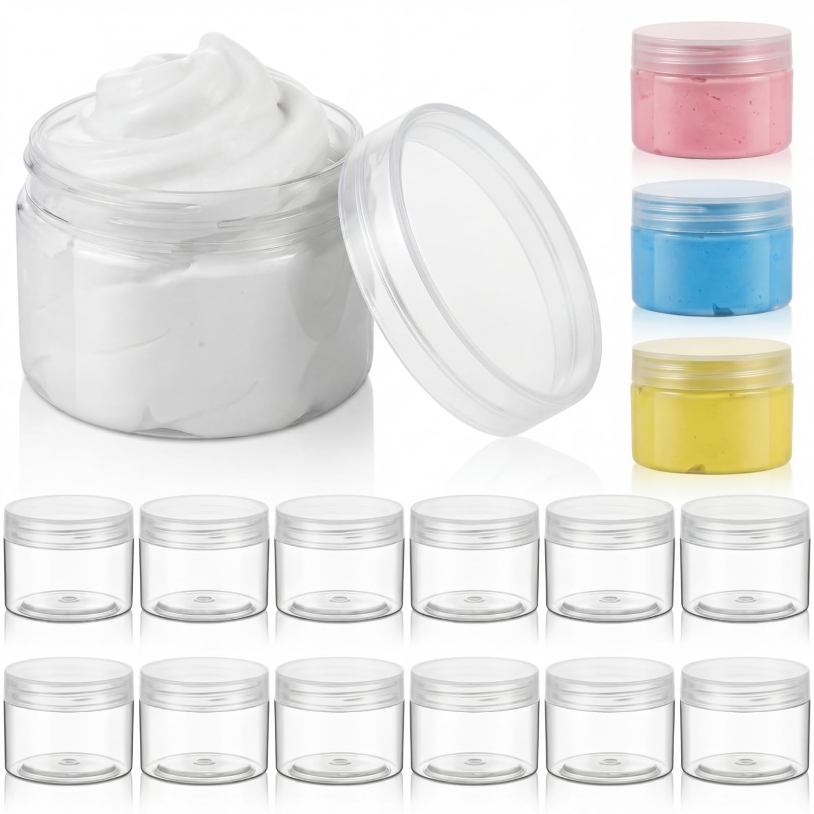 Pots ronds transparents 2 oz : contenants vides pour trier les perles