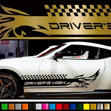Amazon ラインカーステッカー186 バイナルグラフィック車ワイルドスピード系デカール14色から選べる ゴールド ステッカー デカール 車 バイク