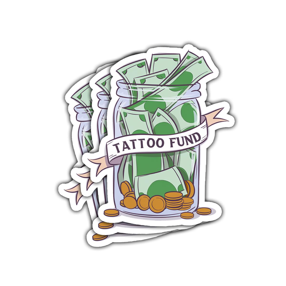 Photo 1 of (3pcs-3in) Tattoo Fund Sticker Funny Tattoo Lover Vinyl Stickers Decal